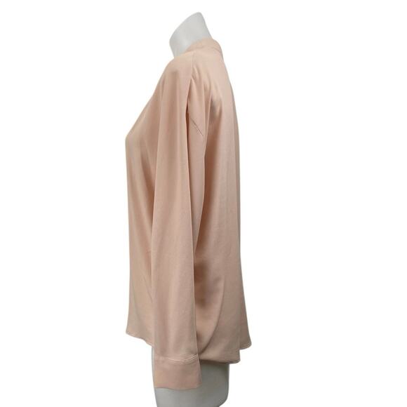 MNG Mango Women's Pink V Neck Long Sleeve Button Up Shirt Blouse Top Size 8 - Picture 2 of 5